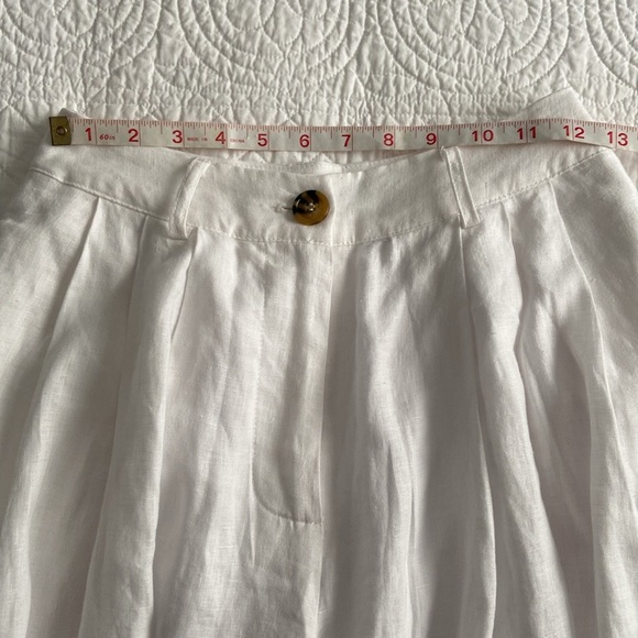 BCBGMaxAzria Maelyn Wide Leg Linen Crop Pants Palazzo White XS 25 - Picture 8 of 17